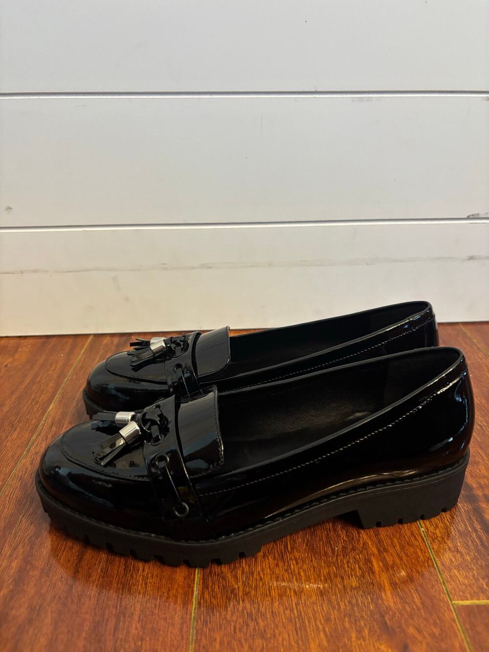 Rebecca Allen Women’s The Lug Loafers Patent Leather Black Size 7.5 NWOB